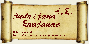 Andrijana Ramjanac vizit kartica